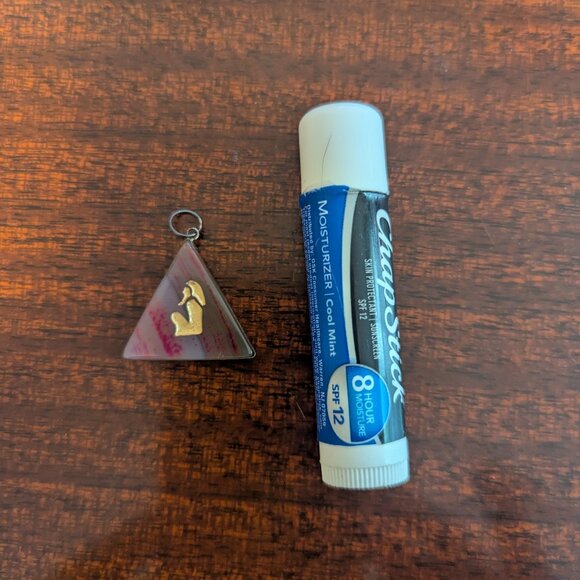 Egyptian Pharaoh Pendant Pyramid Rhodochrosite Stone Necklace Boho Fairy Core - Picture 3 of 4